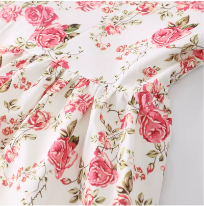 Women Floral Printed Pleated Sling Summer Maxi Dress