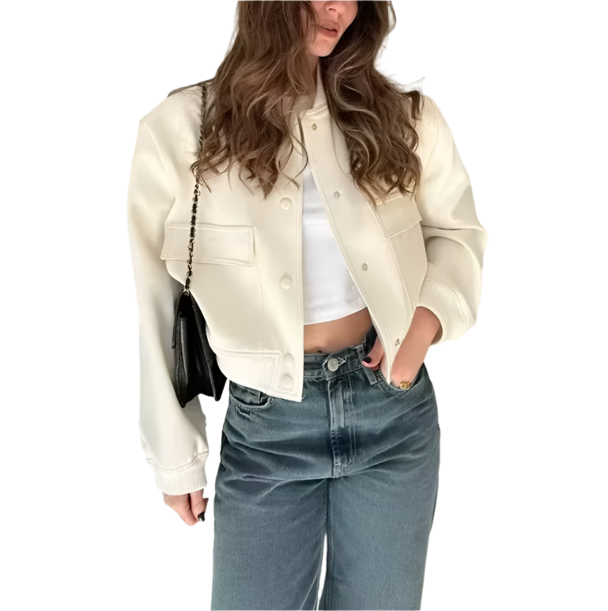 Women Solid Bomber Jacket