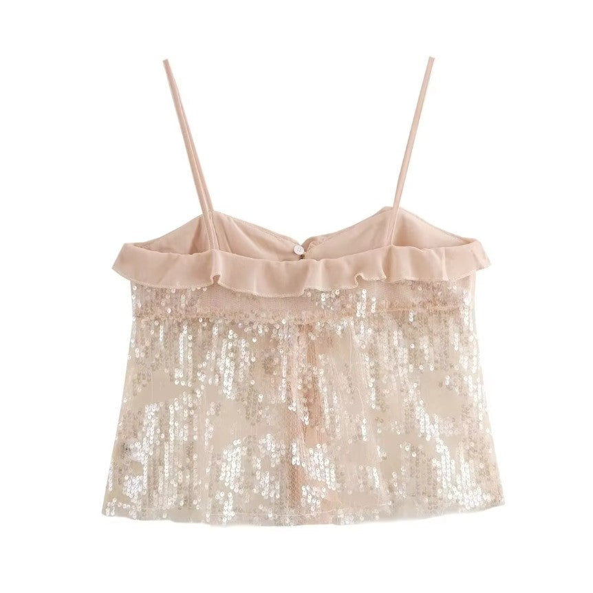 Women Sequinned Top | Backless Top | Cami Top | Camisole Top