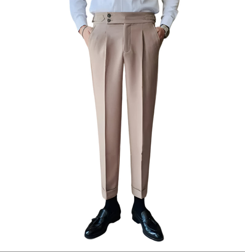 Men High Waisted Vintage Pants | Men Old Money Formal Pants | Formal Office Suit Pants
