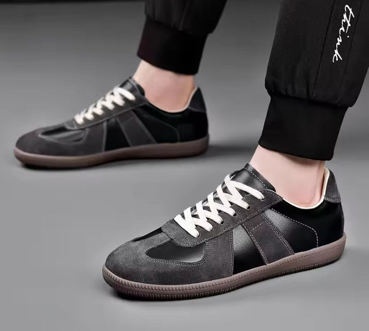 Men Leather German Army Trainers | Casual Walking Shoes | Jogging Sneakers | Tennis Trainers
