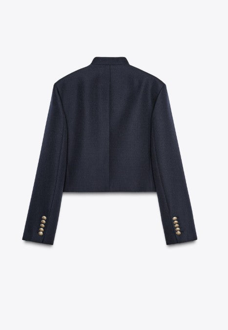 Women Napoleon Jacket | Elegant Office Short Coat | Stand Collar | Spring Jacket | Military Jacket