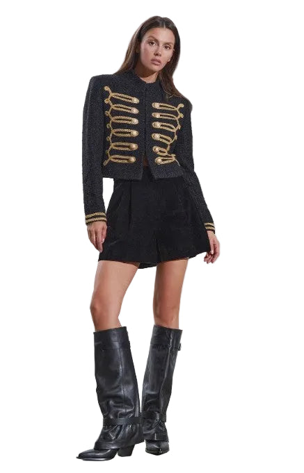Women Napoleon Coat | Full Sleeves | Spring Jacket | Symmetrical Knot Jacket | Coat | Military Blazer