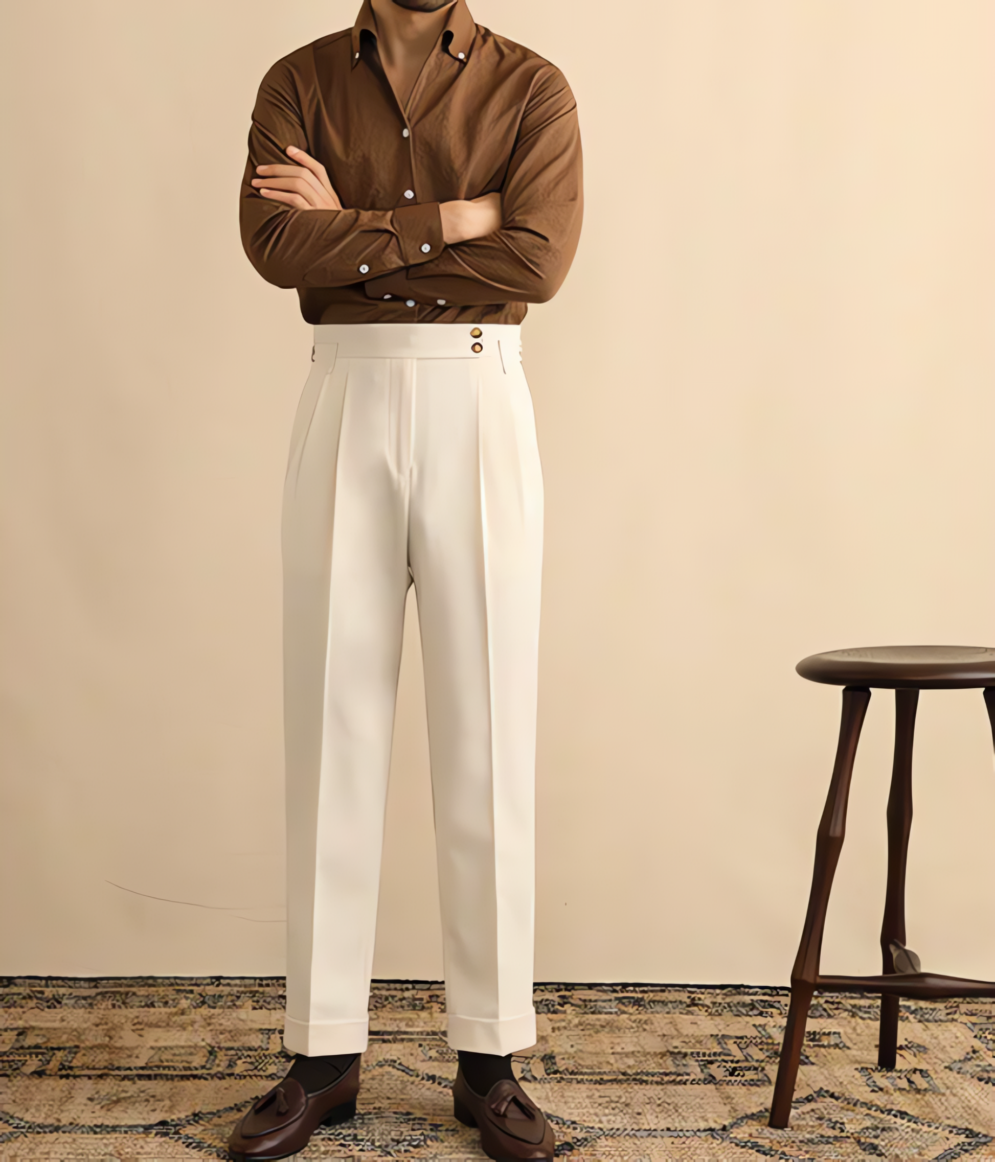 Men Business Suit Pants | Dress Pants | Parisian | Button-Down Style Trouser