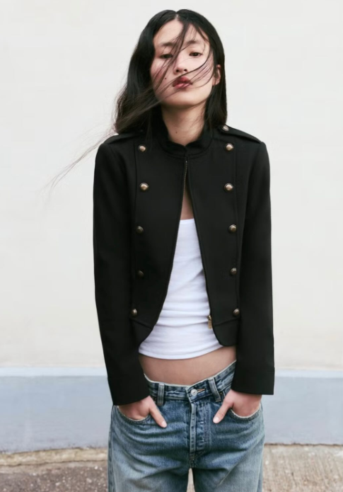 Women Short Coat | Spring | Short Blazer | Long Sleeves | Napoleon Jacket