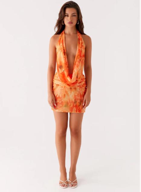 Women Summer Halter Neck Dress | Backless | Mesh Dress | Party Mini Dress