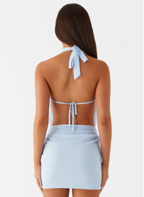Women Summer Halter Neck Dress | Backless | Mesh Dress | Party Mini Dress