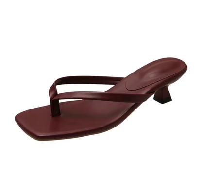Women Summer Square Toe Heels | Low Heel  | Beach | Vacation