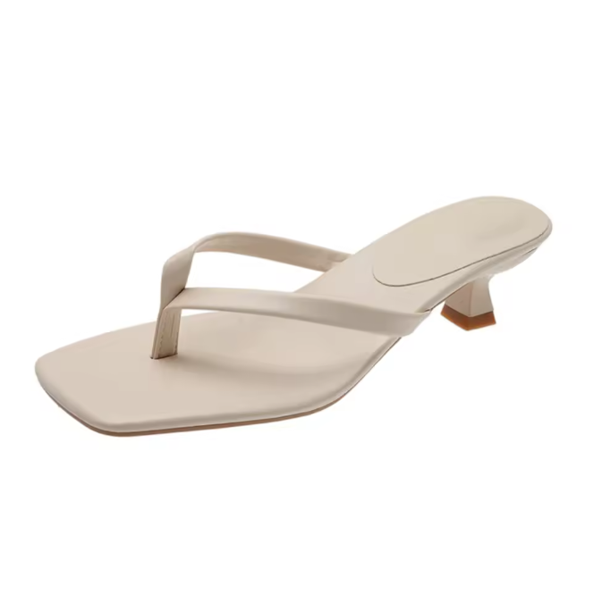 Women Summer Square Toe Heels | Low Heel  | Beach | Vacation