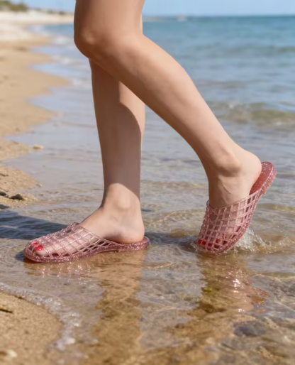 Women Lattice Jelly Mules | Jelly Sandals | Beach Slippers | Summer | Jelly Shoes