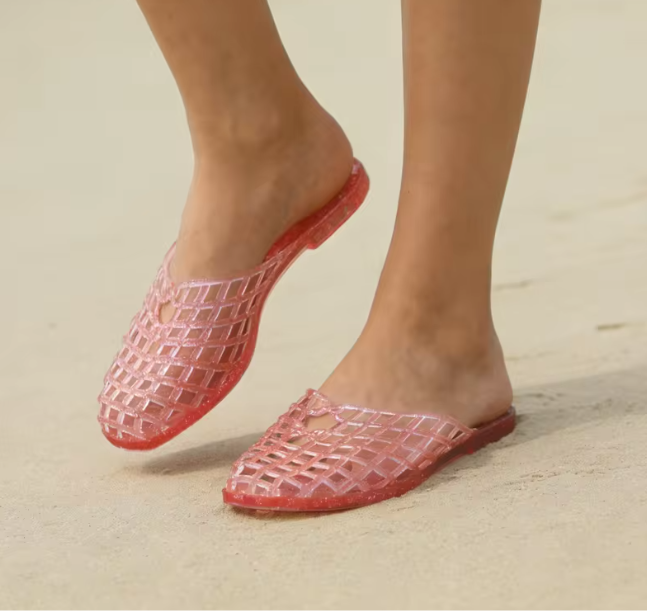 Women Lattice Jelly Mules | Jelly Sandals | Beach Slippers | Summer | Jelly Shoes