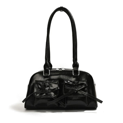 Women Bowknot Shoulder Bag Black