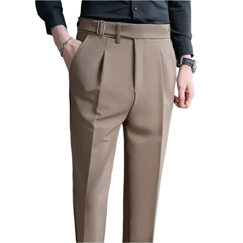 Men British Style Pants | Dress Pants | Men Suit Trousers Coffee