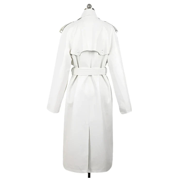 Women's Oversized Leather Trench Coat with Belt | Extra Long Leather Coat