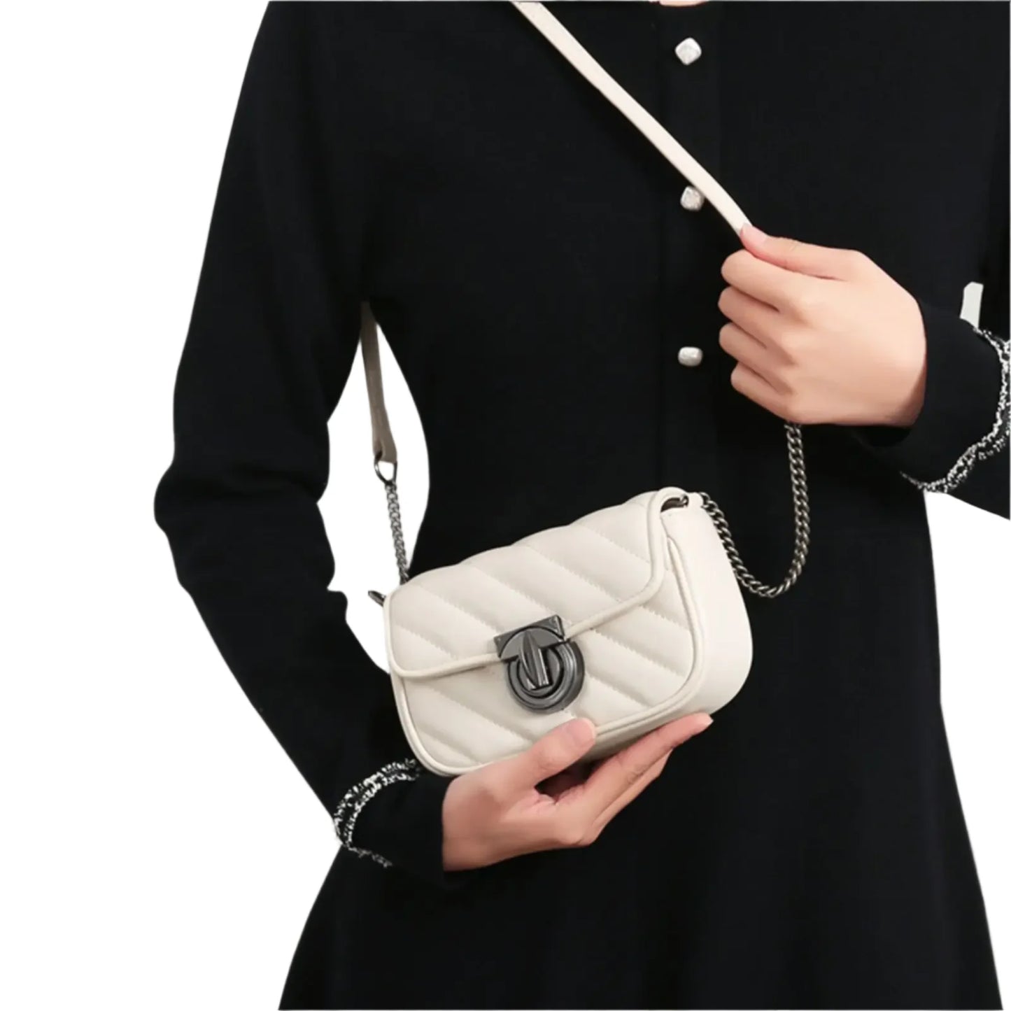 Women Leather Mini Quilted Crossbody Bag