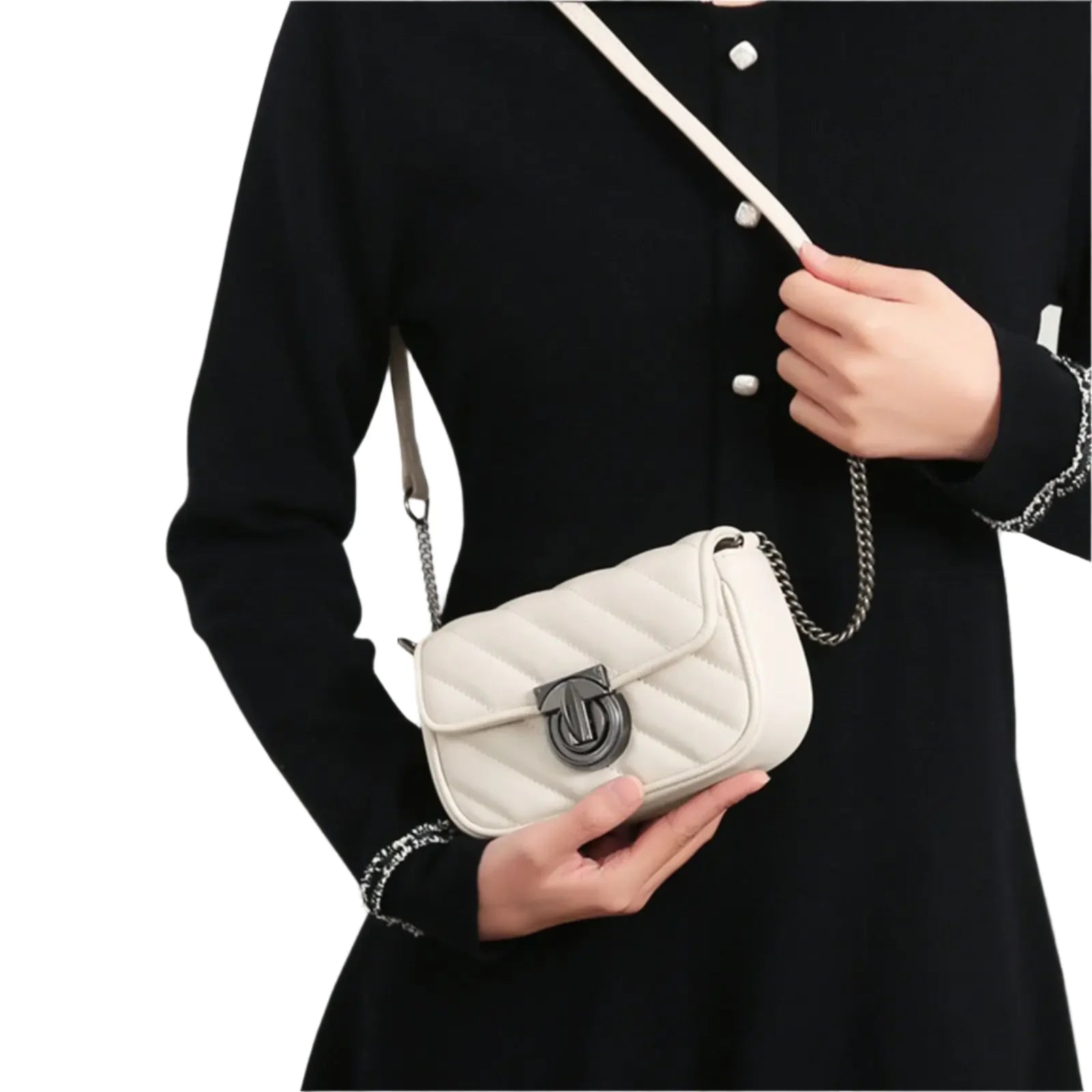 Women Leather Mini Quilted Crossbody Bag