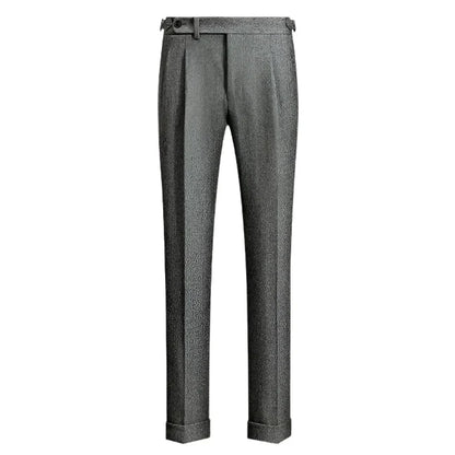 Men Vintage High Waisted Tweed Pants | Woolen Trousers | Business Casual Pants