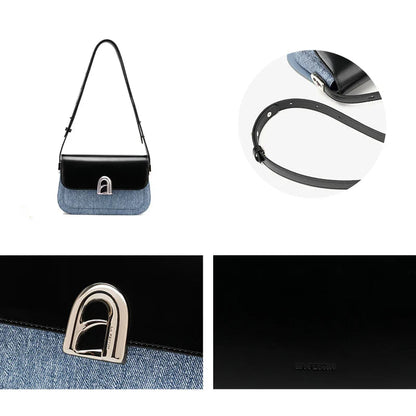 Women Retro Square Leather Bag | Crossbody Shoulder Bag