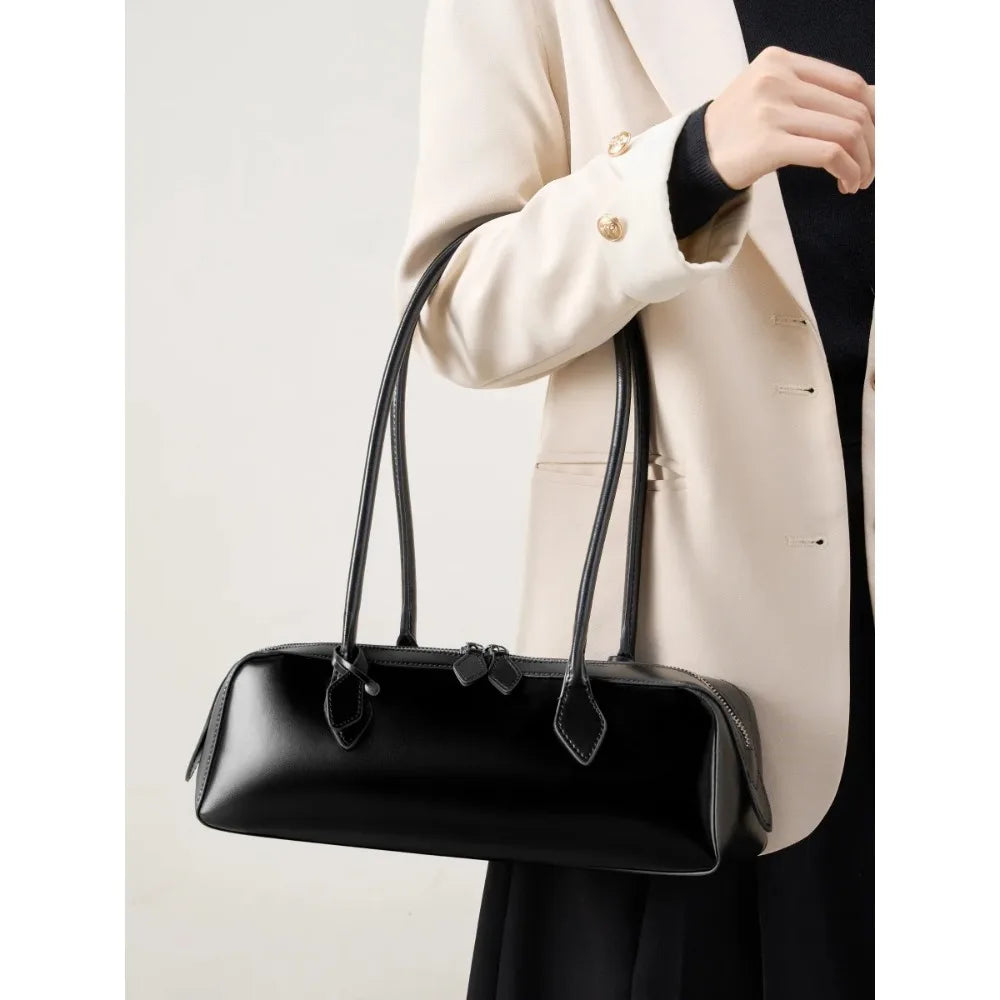 Women Leather Bag | Luxury Vintage | Long Shoulder Shopping Bag | Underarm Bag | Baguette