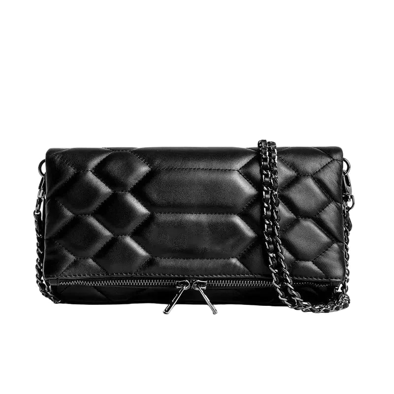Women Crossbody Bag | Shoulder Bag | Envelope Bag | Wing Chain Bag | Leather Black 1