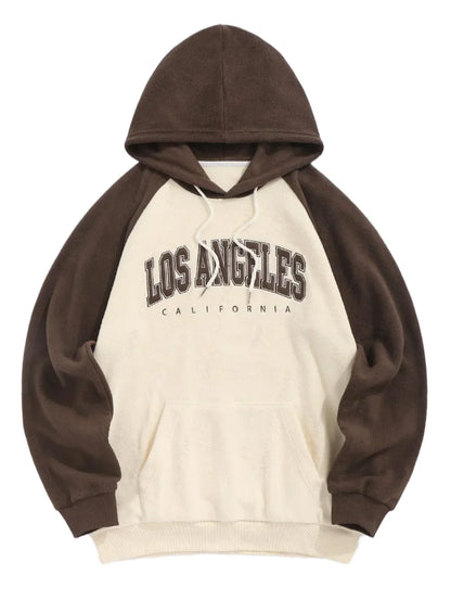 Men Fleece Embroidered Pullover | Hoodie Deep Coffee