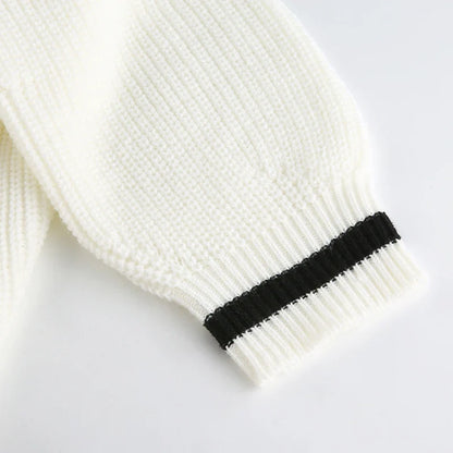 Women Loose Sweater | Autumn | Knitted Pullover | Long Sleeve | V-Neck Knitted Sweater