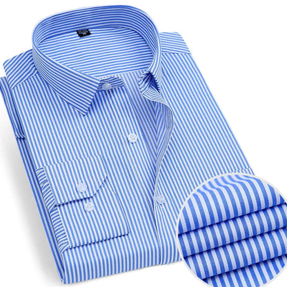 Men’s Classic Long Sleeves Stripe Shirt | Business Dress Shirt | Formal Office Wear | Full Sleeve Work Shirt