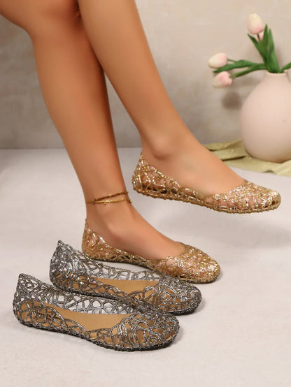 Women Hollow Jelly Shoes | Breathable | Summer | Flat Sandals | Casual Jelly Sandals