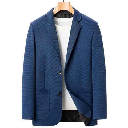 Men Plaid Blazer | Business Casual Party | Gentleman Suit Jacket Light Blue