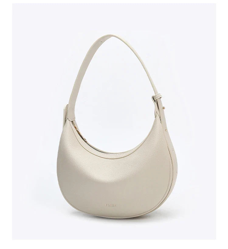 Women Shoulder Bag | Leather Crescent Underarm Bag | Minimalist Crossbody Bag