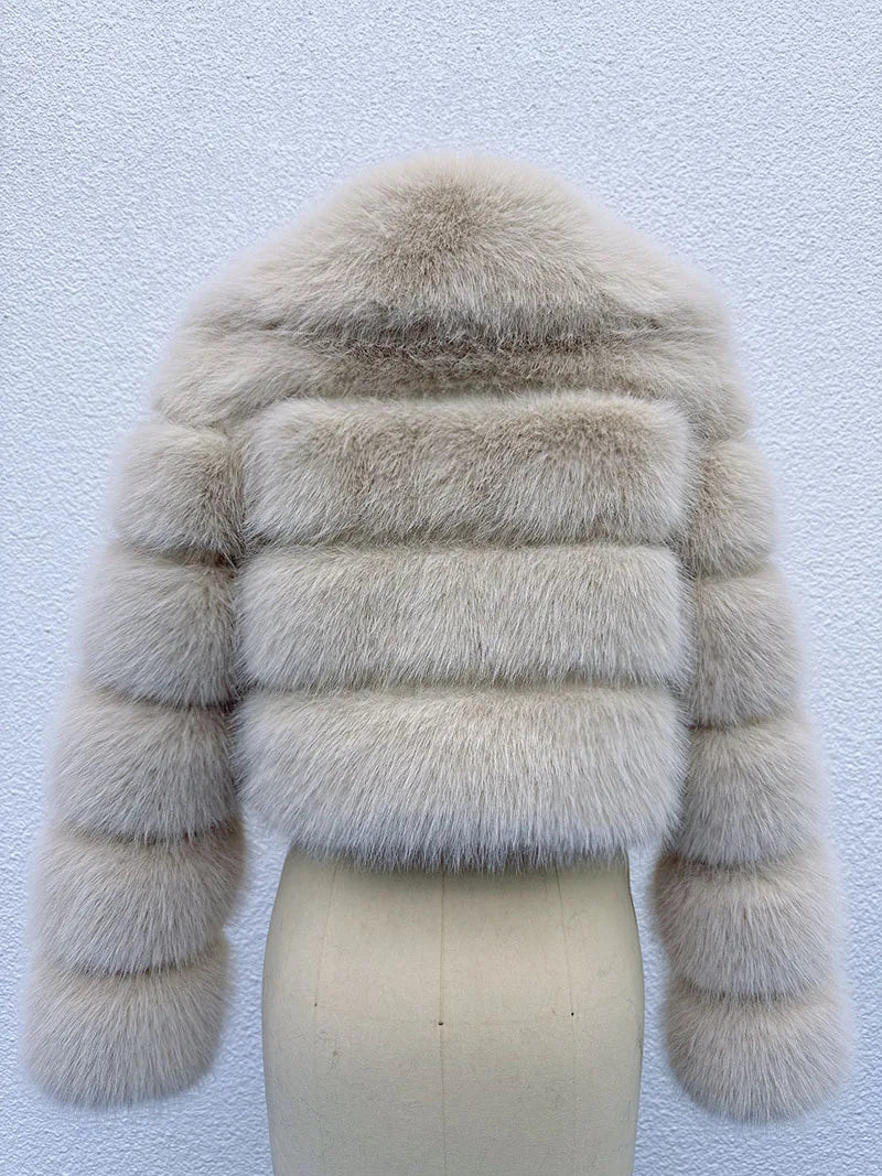 Women Fluffy Cropped Fur Coat | Winter Street Style Fur Jacket