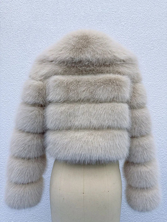 Women Fluffy Cropped Fur Coat | Winter Street Style Fur Jacket