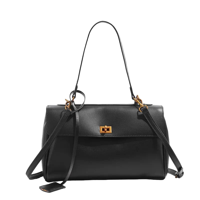 Women French Handbag | Luxury Shoulder Bag | Large Capacity Metal Buckle Tote Bag