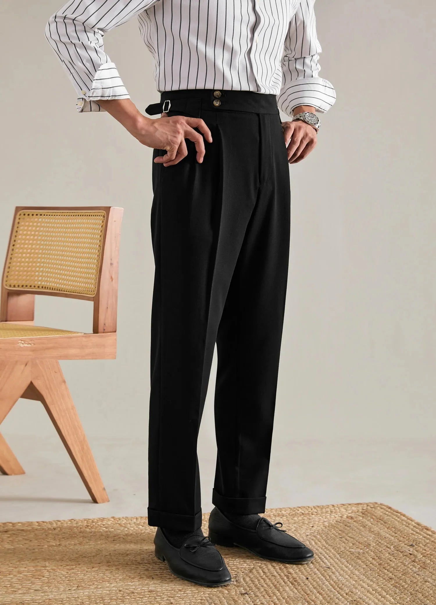 Men Business Suit Pants | Dress Pants | Parisian | Button-Down Style Trouser