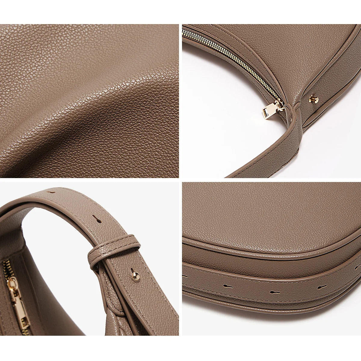 Women Shoulder Bag | Leather Crescent Underarm Bag | Minimalist Crossbody Bag