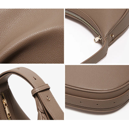 Women Shoulder Bag | Leather Crescent Underarm Bag | Minimalist Crossbody Bag