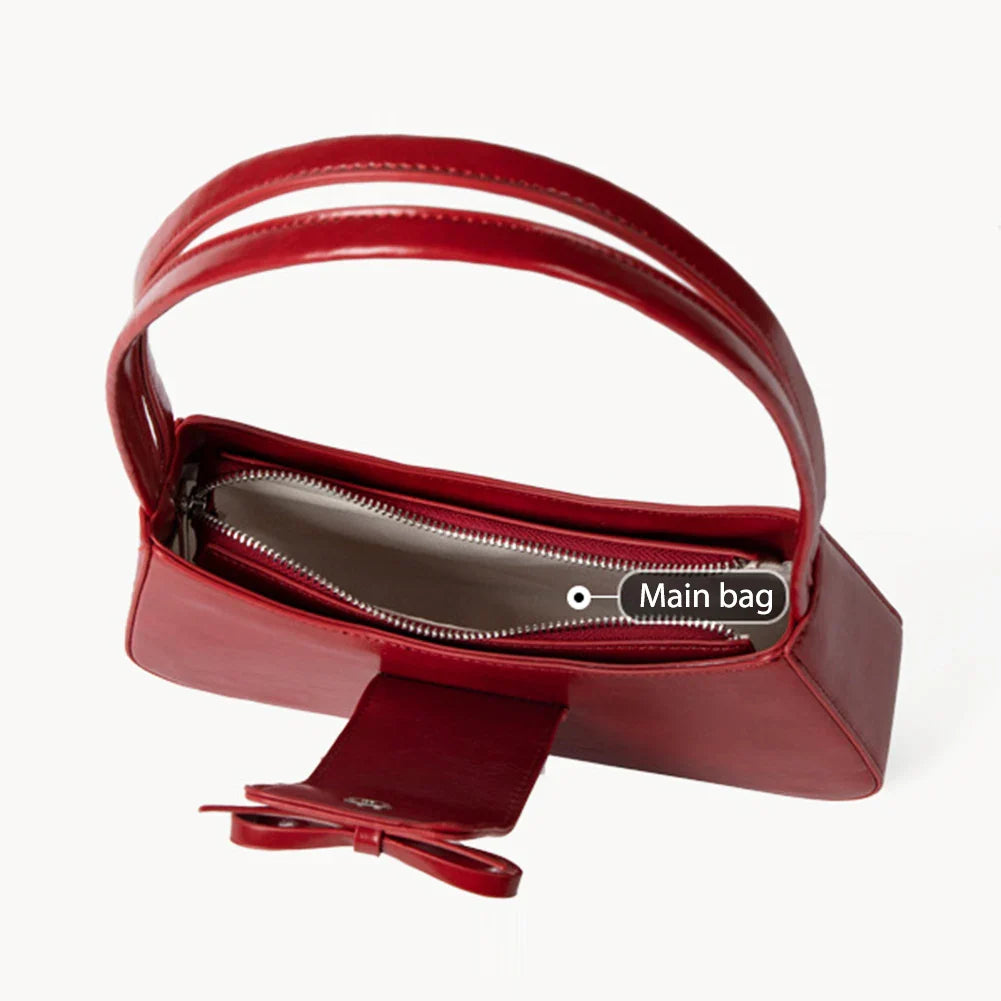Women Vintage Red Bow Bag | Shoulder Bag