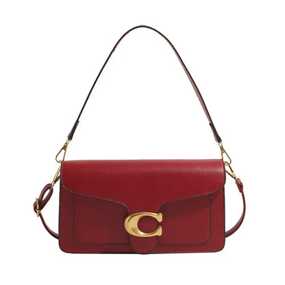 Women Leather Shoulder Bag | Underarm Bag | Crossbody Bag | Square Bag Red