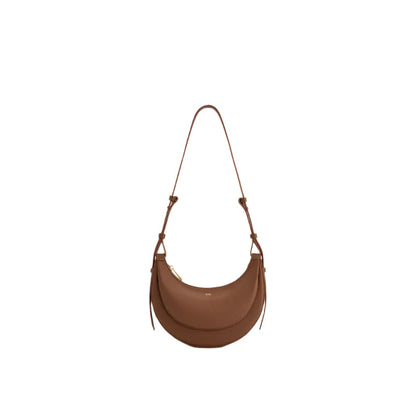Women Leather Half Moon Crossbody Bag | Commuter Bag | Underarm Bag brown