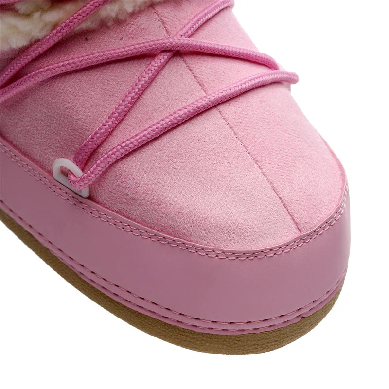 Women Pink Winter Boots | Snow Boots | Mid-calf Boots