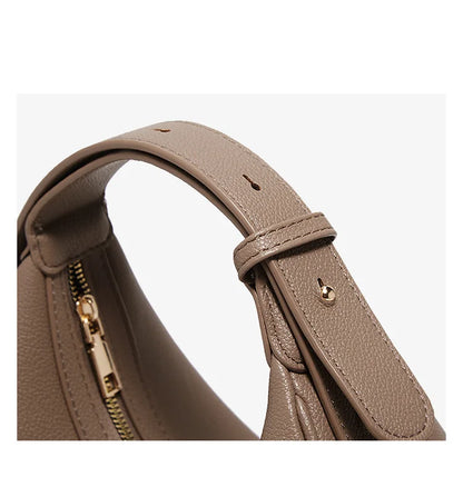 Women Shoulder Bag | Leather Crescent Underarm Bag | Minimalist Crossbody Bag