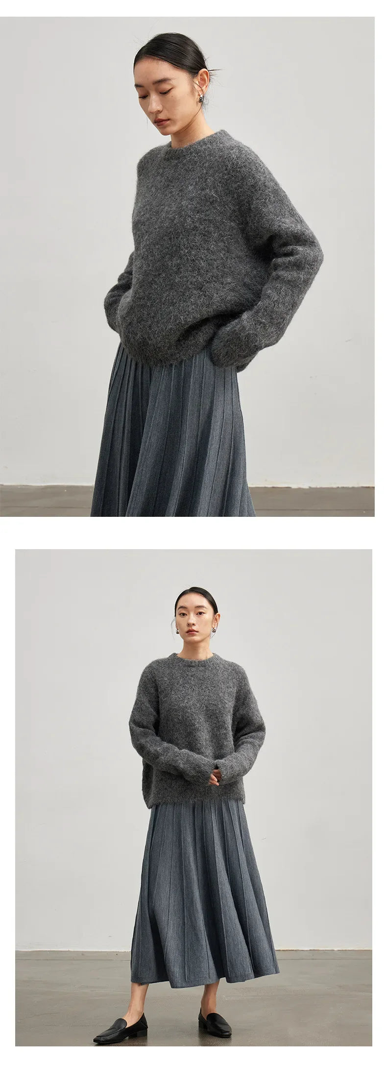 Women Alpaca Sweater | O-Neck | Loose | Knitted Pullover | Winter Sweater