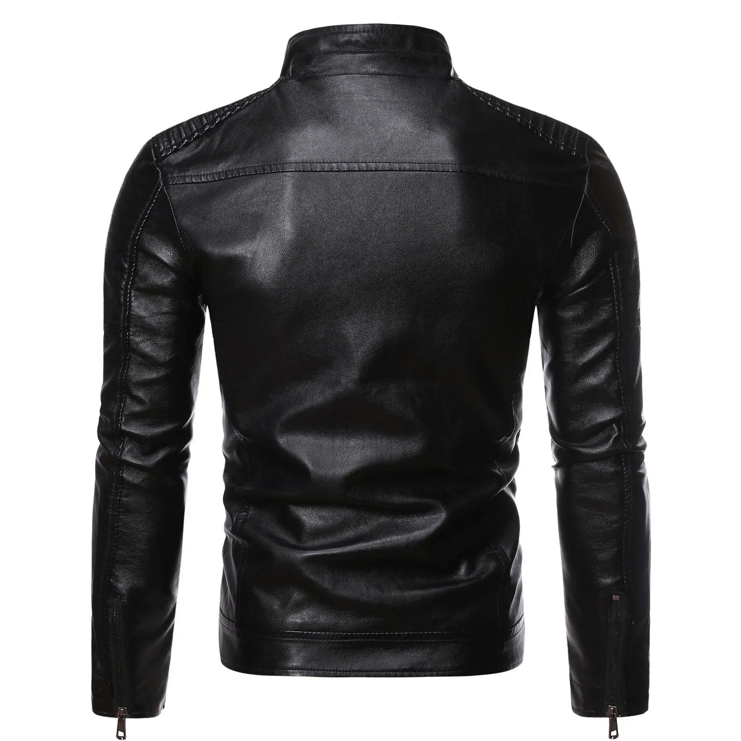 Men Casual Vintage Leather Jacket | Motor Biker Pocket Jacket