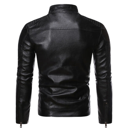 Men Casual Vintage Leather Jacket | Motor Biker Pocket Jacket