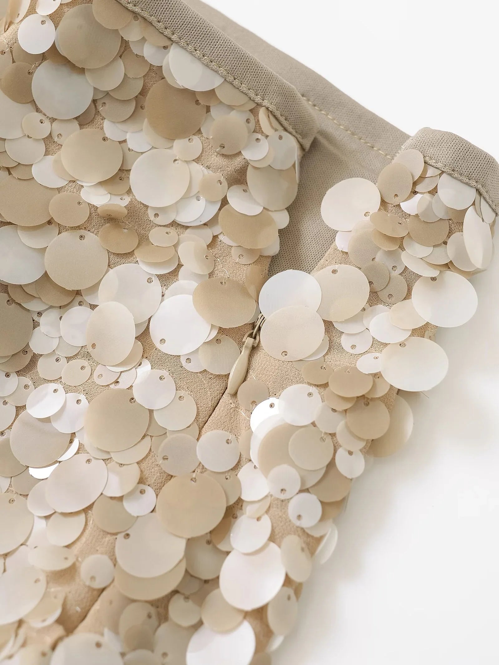 Women French Short Bead Embellished Sequin Skirt | Mini Skirt