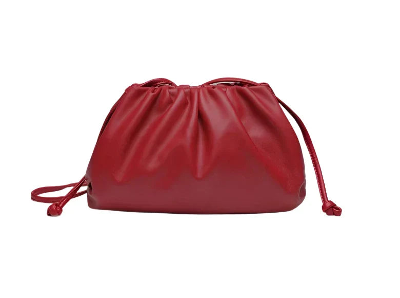 Women Leather Pouch | Shoulder Bag | Crossbody Bag medium red