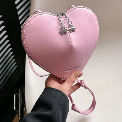 Women Heart Shaped Crossbody Bag | Sling Purse Pink 2