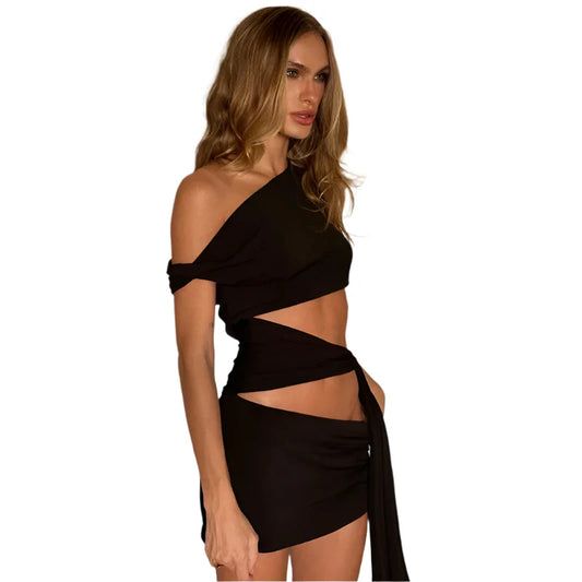 Women Summer Tie Short Dress | Strapless | Sleeveless