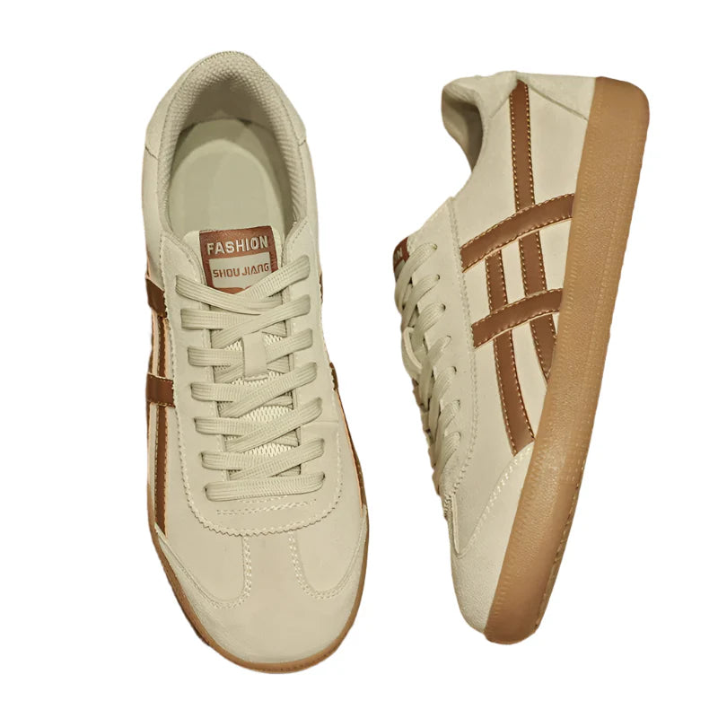 Men Casual Shoes | Leather Flat Comfortable Training Shoes | Sports Shoes | Lightweight Beige