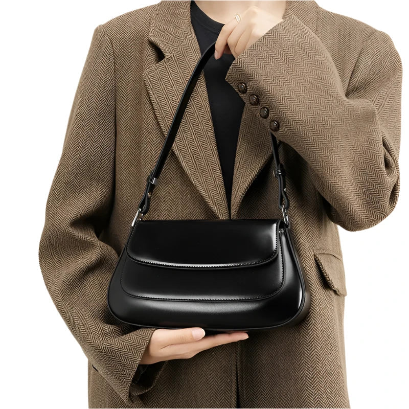 Women Vintage Underarm Genuine Leather Bag